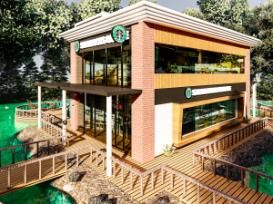 starbucks shop Modello 3D