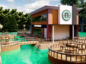 starbucks shop Modello 3D