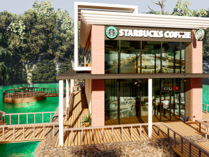 starbucks shop Modello 3D