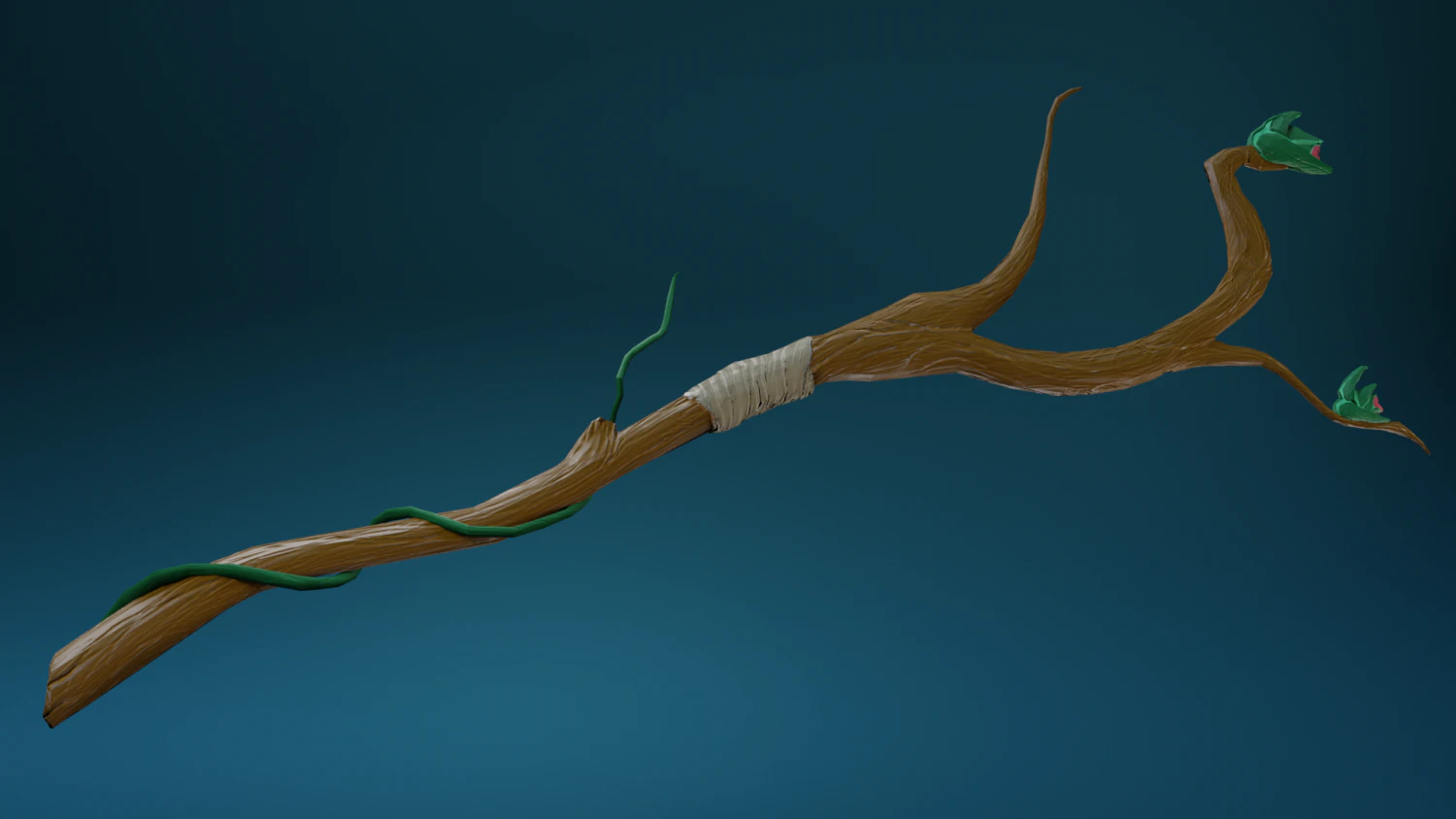 druidic staff 3D Model .c4d .max .obj .3ds .fbx .stl .blend 