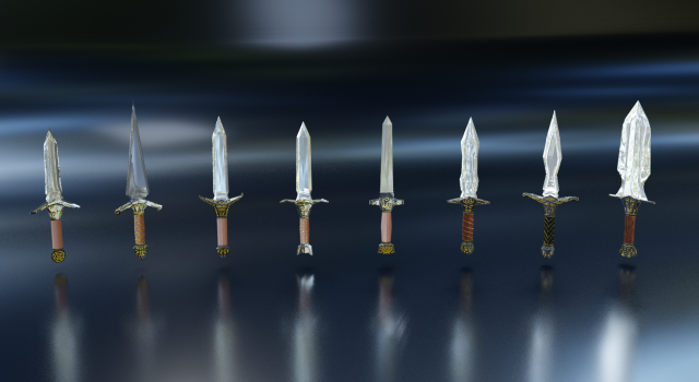 set of daggers 3D Model .c4d .max .obj .3ds .fbx .stl .blend 