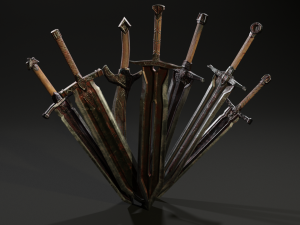 pack two-handed swords Modèle 3D