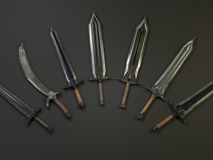 pack two-handed swords 3D मॉडल