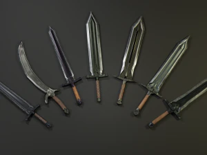 pack two-handed swords 3D Model