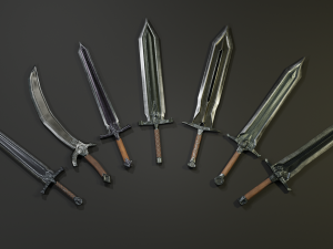 pack two-handed swords 3D मॉडल