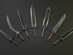 pack two-handed swords 3D Model