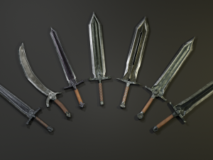 pack two-handed swords 3D मॉडल