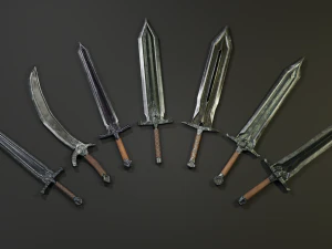 pack two-handed swords 3D Model