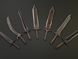 pack two-handed swords 3D मॉडल