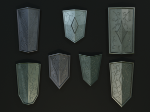 set of shields Modèle 3D