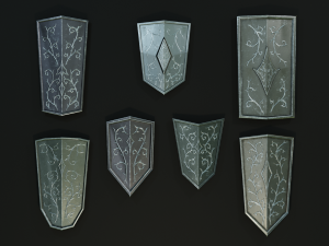 set of shields Modèle 3D