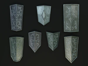 set of shields 3D Model