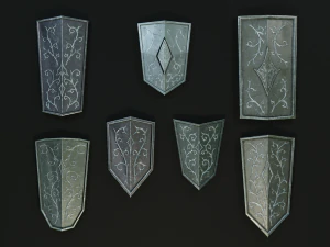 set of shields 3D Model