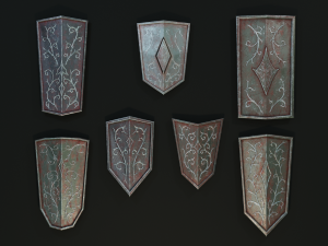 set of shields Modèle 3D