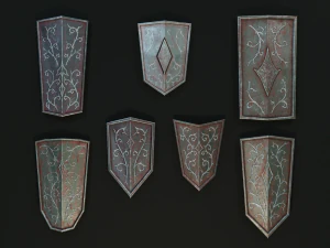 set of shields 3D Model