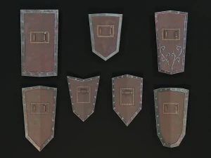 set of shields 3D Model