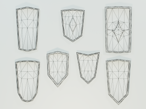 set of shields Modèle 3D