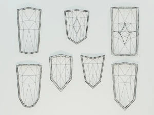 set of shields 3D Model