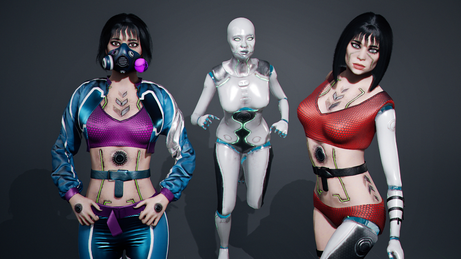 Cyber Girl Sci-Fi Modular Character in Characters - UE Marketplace