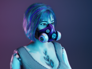Azura Cyber Girl Constructor Model 3D