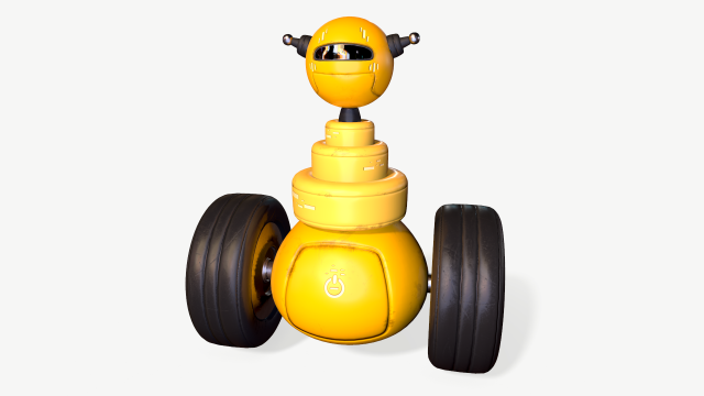 Cute Worker Robot 3D Model .c4d .max .obj .3ds .fbx .stl .blend 