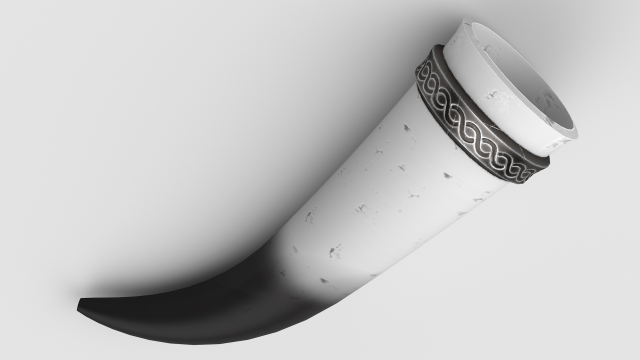 White Drinking Horn 3D 模型 .c4d .max .obj .3ds .fbx .stl .blend 