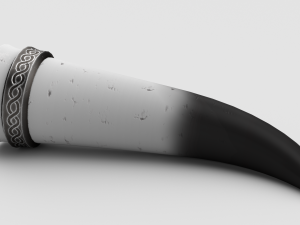 White Drinking Horn 3D 模型