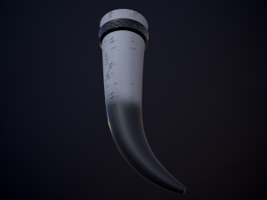 White Drinking Horn 3D 模型