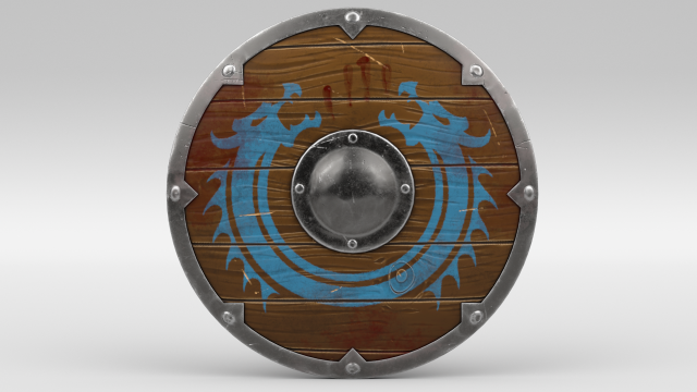 Blood-covered Shield 3D Model .c4d .max .obj .3ds .fbx .stl .blend 