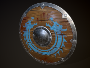Blood-covered Shield 3D Model