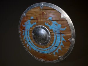 Escudo Coberto de Sangue Modelo 3D