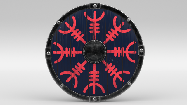 Blue Viking Shield Modelo 3D .c4d .max .obj .3ds .fbx .stl .blend 