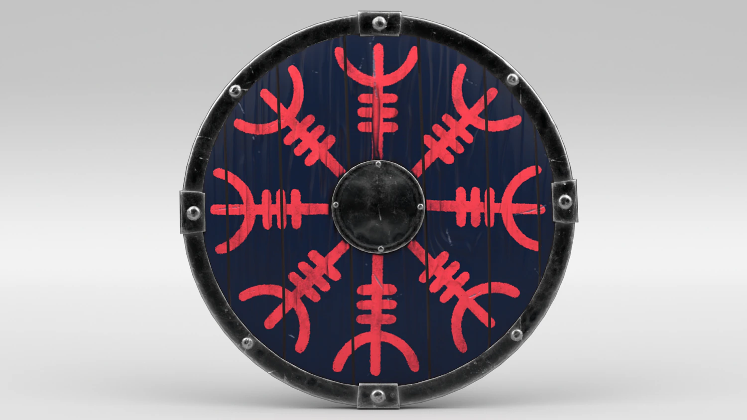 블루 바이킹 쉴드 3D 모델 .c4d .max .obj .3ds .fbx .stl .blend 