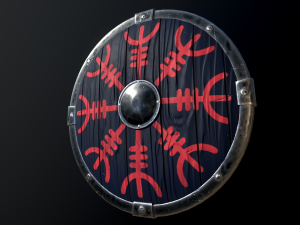 Blue Viking Shield Modelo 3D
