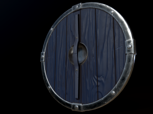 Blue Viking Shield Modelo 3D