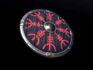 Blue Viking Shield Modelo 3D