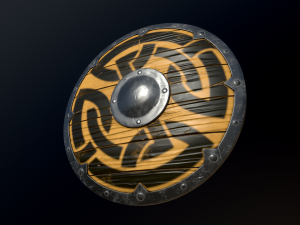 Yellow Viking Shield Modello 3D