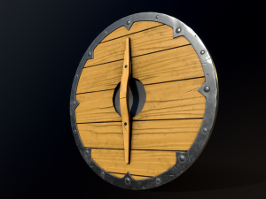 Yellow Viking Shield Modello 3D