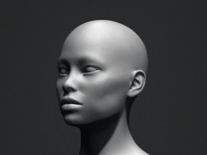 Asian Bust Head Base Mesh 3D Model