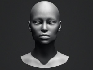 Asian Bust Head Base Mesh 3D Model