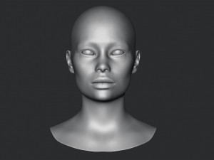Asian Bust Head Base Mesh 3D Model