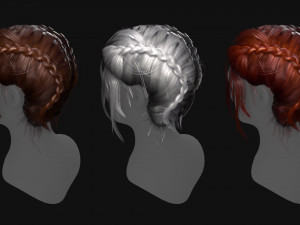 Hairstyle Braids 3D Model