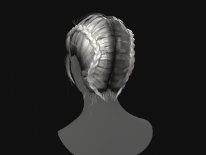 Hairstyle Braids 3D Model