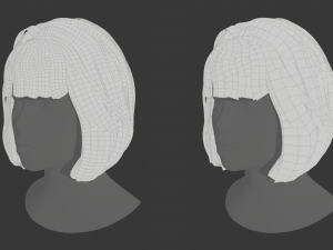 Hair Constructor - Short Hairstyles with Bangs 3D Модель