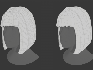 Hair Constructor - Short Hairstyles with Bangs 3D Модель