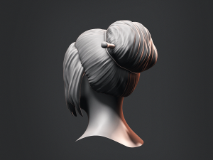 Hair - Female Low Poly Hairstyles Kitbash Modelo 3D