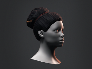 Hair - Female Low Poly Hairstyles Kitbash Modelo 3D