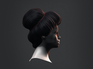 Hair - Female Low Poly Hairstyles Kitbash Modelo 3D