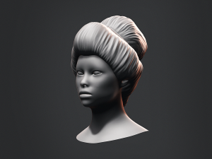 Hair - Female Low Poly Hairstyles Kitbash Modelo 3D