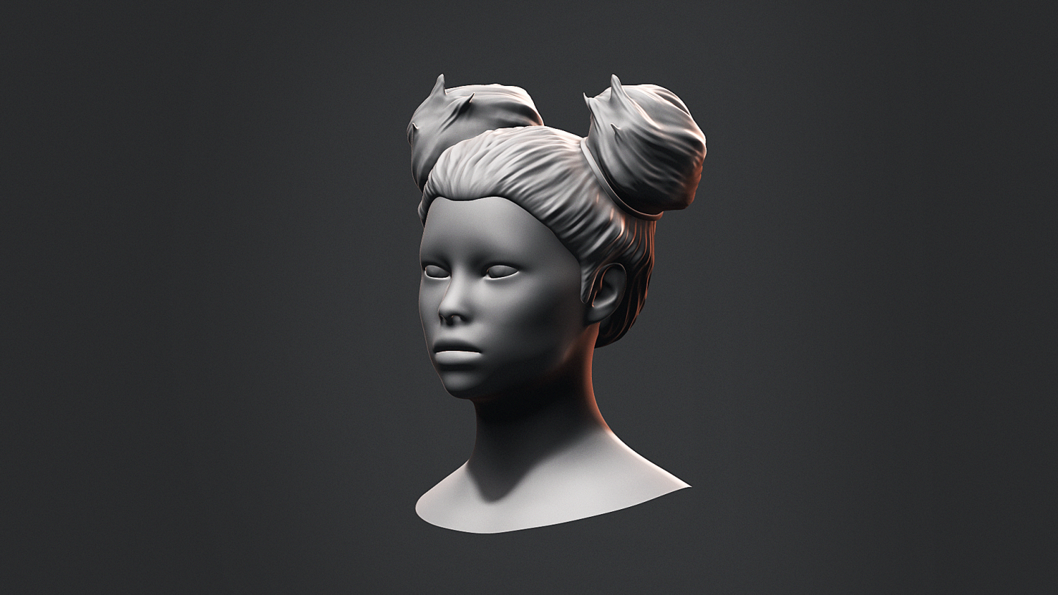 Female hair lowpoly 3D Model $15 - .3ds .fbx .obj .stl .max